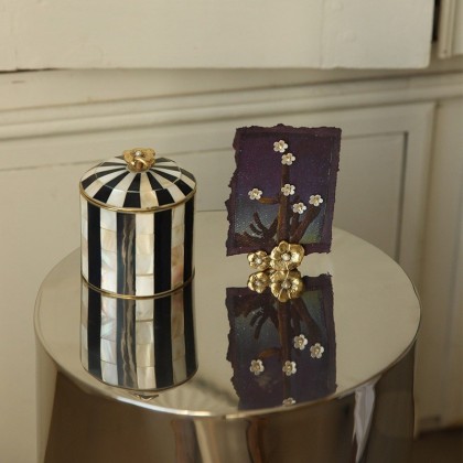 Porte-cartes fleurs en laiton recyclé