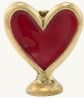 Porte-cartes orné d'un coeur rouge en laiton recyclé