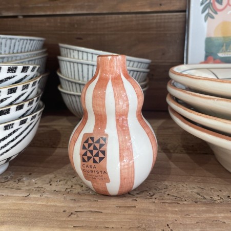 Casa Cubista- Petit vase rayé - terracotta