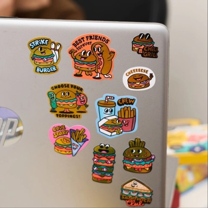 Stickers Burger - Autocollants fast foods gourmands