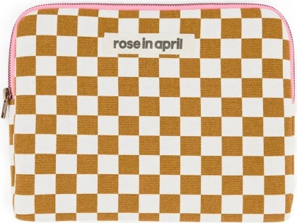 Housse Ipad Anouk - Damier caramel - Rose in april