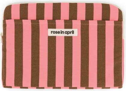 Housse d'ordinateur Octave - Rayure funky pink/ olive - Rose in april