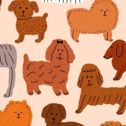 Éventail motifs Chiots I Léger, pratique et idéal pour cet été