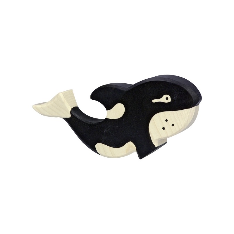 Figurine en bois - Petits baleine bleue