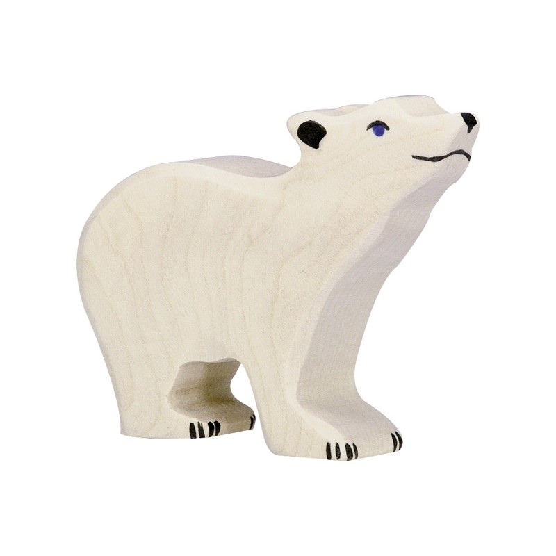 Figurine en bois - Petit ours polaire