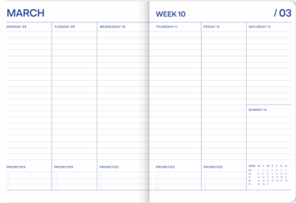Agenda soleil Coquille lavande - A-Journal Stationery