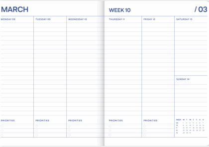 Agenda scolaire - Sun Flow Rose - A-Journal Stationery