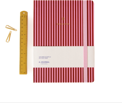 Journal - Rayures roses - A-Journal Stationery
