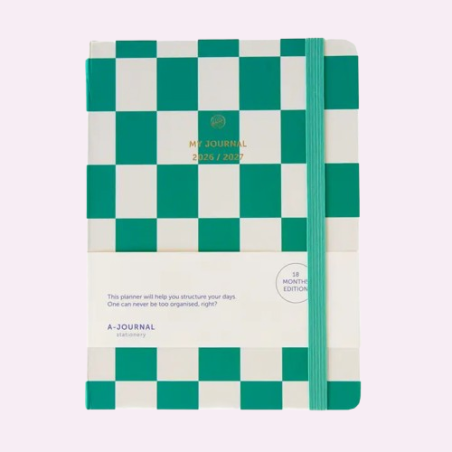 Mon journal 18 mois 2026-2027- carreaux vert émeraude
