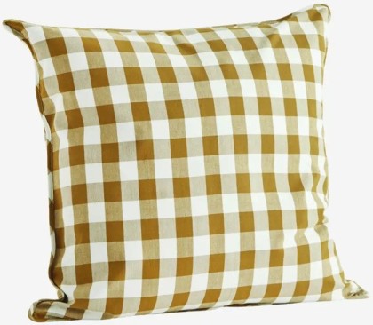 Housse de coussin à carreaux moutarde 50x50 Madam Stoltz
