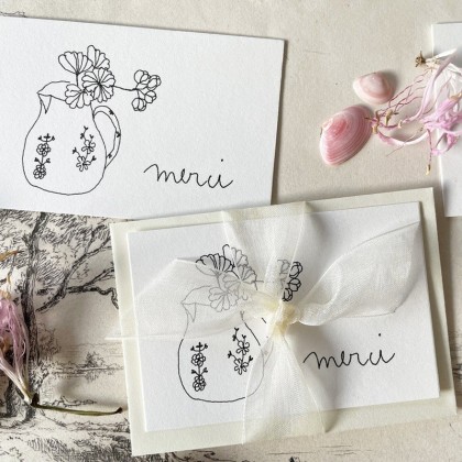 Mini carte double - Merci