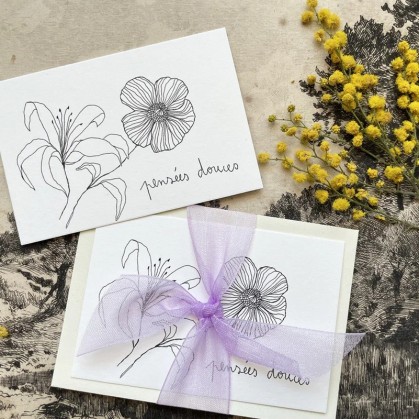 Mini carte - Pensées douces - Papillonnage