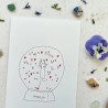 Carte Merci Boule coeur - Papillonnage