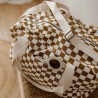 Sac week-end Raphael Rose in April - Imprimé damier caramel