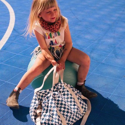 Sac week-end Raphael Rose in April - Imprimé damier navy