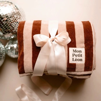 Serviette de bain à rayures 100 % coton – Mon Petit Léon