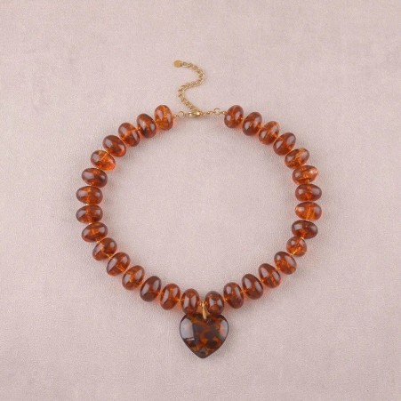 Collier en perles de résine - Léopard