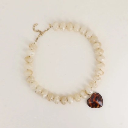 Collier en perles de résine - Léopard