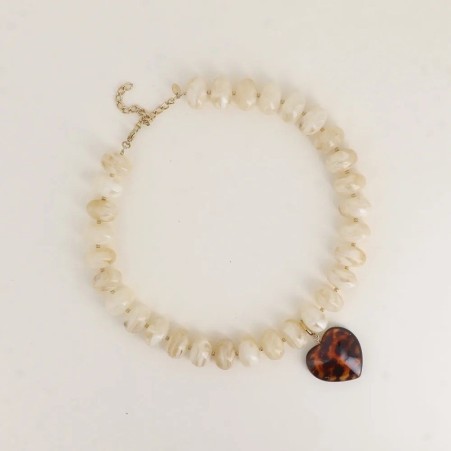 Collier en perles de résine - Léopard