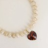 Collier en perles de résine coeur - Léopard
