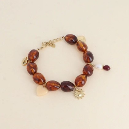 Bracelet en perles de résine - Léopard