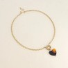 Collier en perles de résine coeur - Léopard