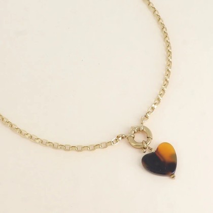 Collier en maille et acétate