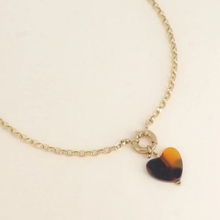 Collier en maille et acétate