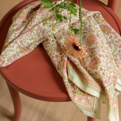 Foulard Haydee Sorbet Rose Pistache - Bellemme