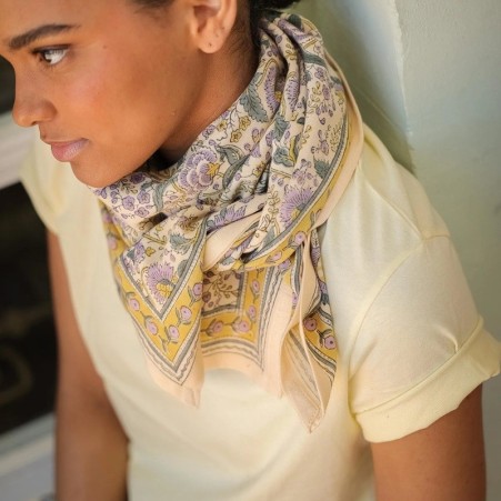 Foulard Haydee Citron vert Violette - Bellemme