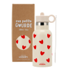 Gourde isotherme enfant inox 350 ml crème et coeurs rouges- Atelier Wagram