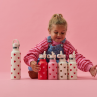 Gourde isotherme enfant inox 350 ml crème et coeurs rouges- Atelier Wagram