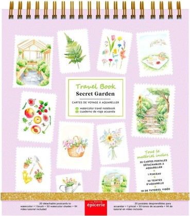Travel Book Secret garden – Carnet aquarelle nomade | La Petite Épicerie