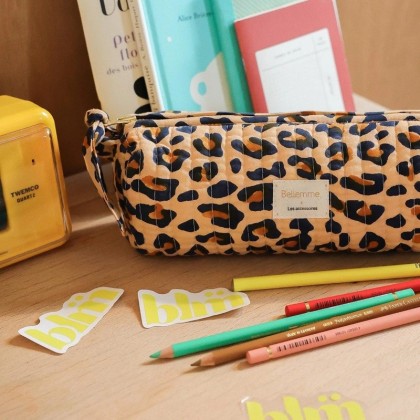 Trousse à crayons - Modèle Leopard camel - Bellemme - Maison saudade - Nantes