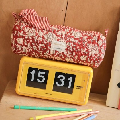 Trousse à crayons - Modèle Anjali cerise - Bellemme - Maison saudade - Nantes
