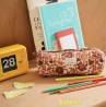 Trousse à crayons - Modèle Anjali cerise - Bellemme - Maison saudade - Nantes