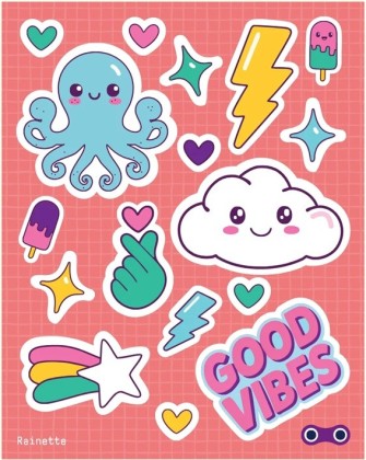 Stickers réfléchissant Good vibes-Rainette