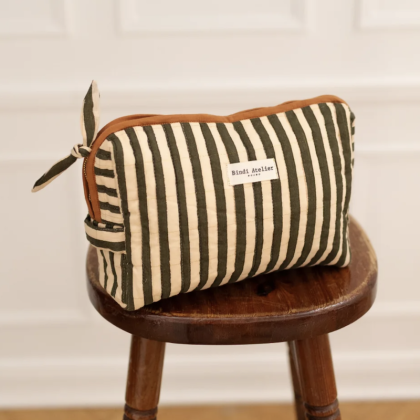 Trousse de toilette - Stripes Leaf - Bindi Atelier