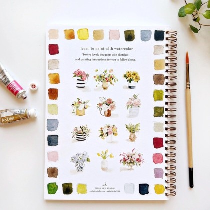 Cahier d'aquarelle - Bouquets - Emily lex