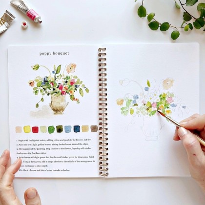 Cahier d'aquarelle - Bouquets - Emily lex