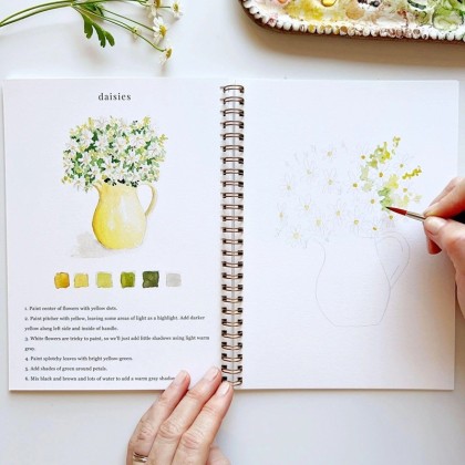 Cahier d'aquarelle - Fleurs - Emily lex