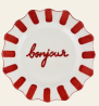 Assiette Bonjour - Rouge - Atelier pistache