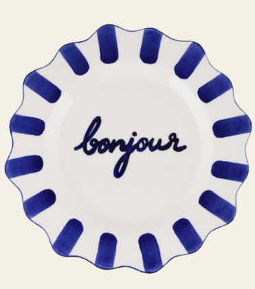 Assiette Bonjour - Bleu - Atelier Pistache
