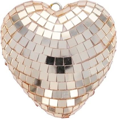 Coeur à facettes doré - 8 cm