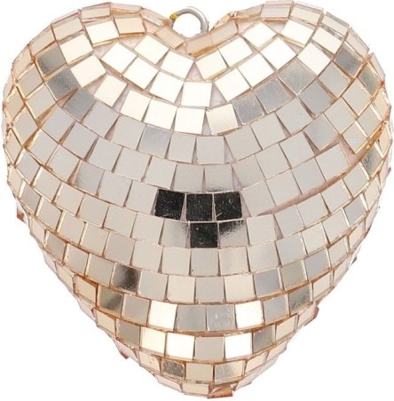 Coeur à facettes doré - 8 cm