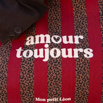 Cabas XXL - Rayures léopard cherry - Mon petit léon