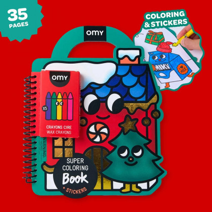 Livre de coloriage et stickers - Noël - Omy