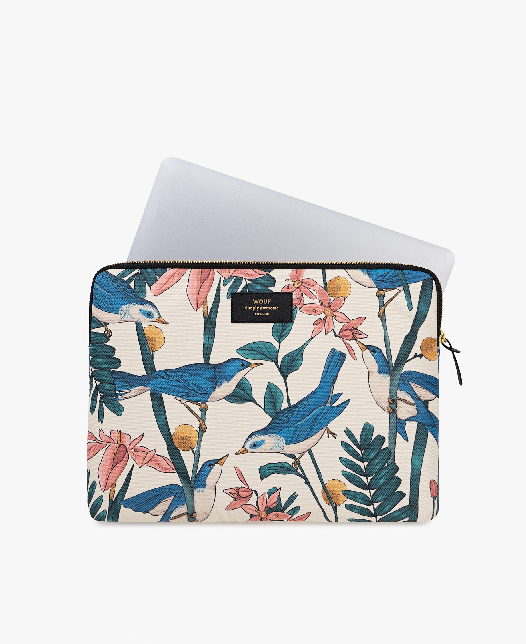 Housse Ipad Wouf 25 cm Bleu birds - Imprimé d'oiseaux bleus