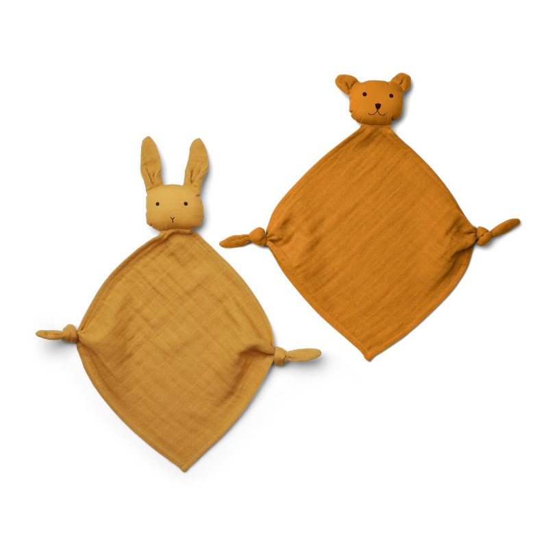 Set de 2 mini doudous Liewood - Jaune