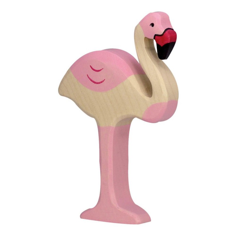 Figurine en bois flamant rose-Holztiger